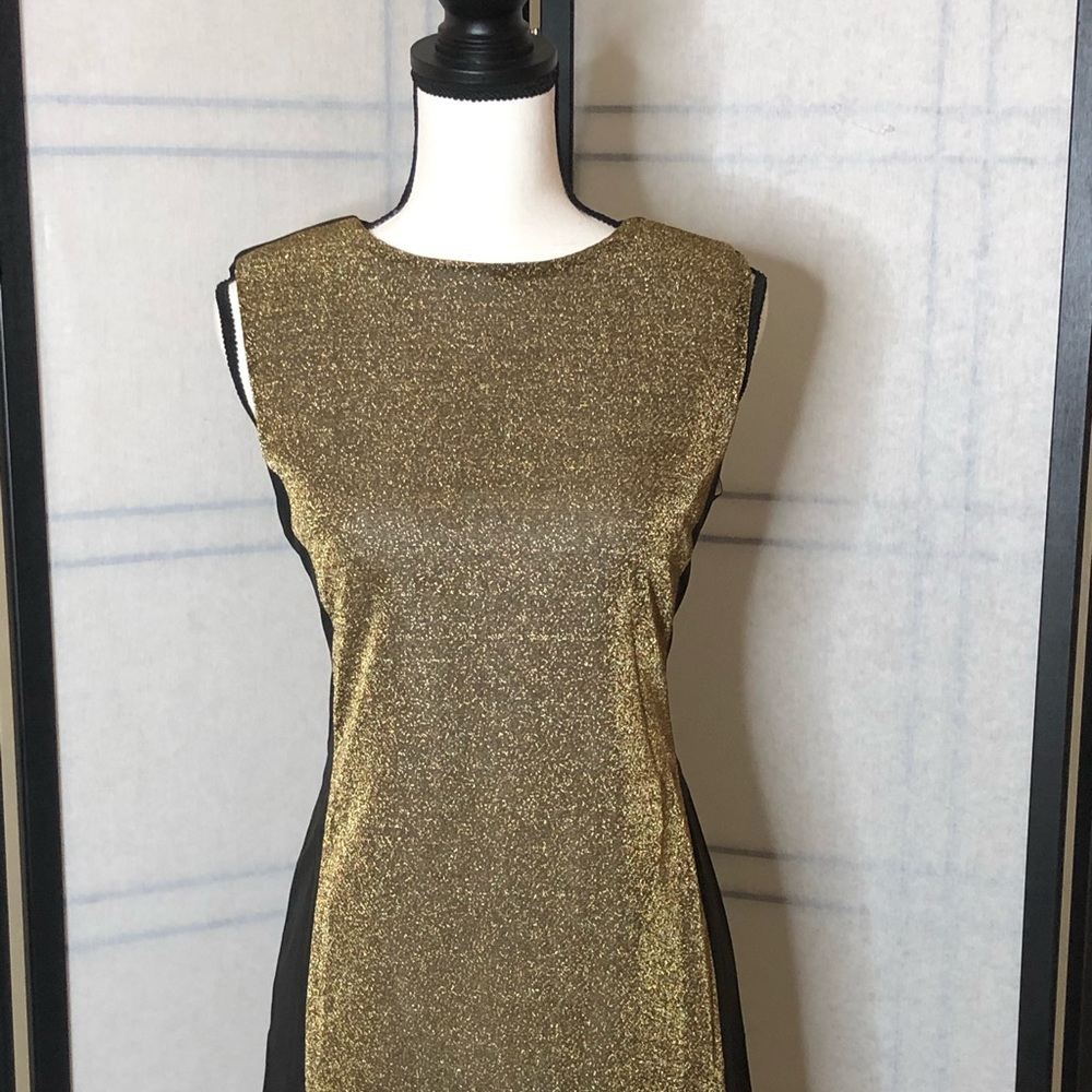 NEW/tags Black & Gold Shift Dress